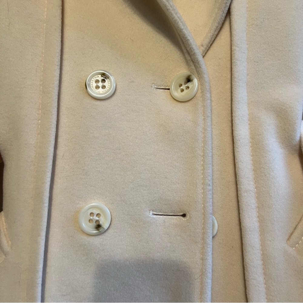 BCBG MAXAZRIA Cream Wool Blend Trench Coat —Size XS - Picture 7 of 15